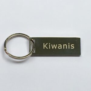 Kiwanis metal keychain lasered