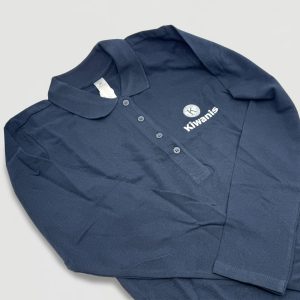 Polo à manches longues pour dames bleu, taille XL