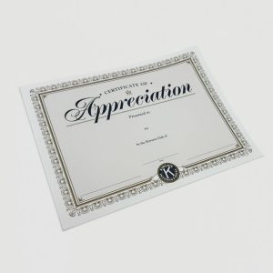 Certificate of appreciation
