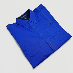 Chemise "Easy Care" rouge/bleu marine, taille M (39-40)
